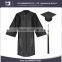 Hot Sell College Shiny Black Bachelor Graduation Gown