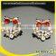 925 silver needle cherry flower bow shaped small size earrings