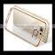 Clear Hard Back TPU gold electroplating Bumper Case Cover For Samsung S7 & S7 Edge