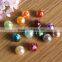 New arrival fancy round loose pearl with printed flower artwork design for fashion jewelry printing design ABS sew on pearl