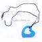 Fashion design hotest red heart silicone pendant teething,silicone baby teether necklace