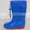 Pure color kids PVC rain boots with collar