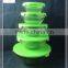 elegant salad clear glass bowls with lid and color box packing