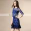 2016 great quality dress fashion,short bodycon lace embroidered dress