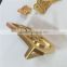custom made golden shinny metal badge parts gold color finished