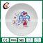  china supplier round cheap ceramic plate set, wholesale customized porcelain deep restaurant plate with logo and artwork