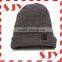 100%Wool Unisex Kids Knitted Fold-Over Beanie Hat