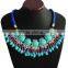 Exquisite woven chain candy color diamond necklace