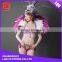Sexy customizable rhinestone feather headdress bra and cuffs princess carnival costume
