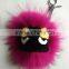 Factory Cute Style High Quality Real Fox Fur Monster Doll Keychain Charm for bag