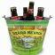 5L Galvanized Color With Decal Logo Tin Ice Bucket