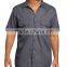 OEM mens outdoor cotton grey twill short sleeve two pocket work shirt