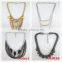 Wholesale cheap simple gold 3 layered chain pendant necklace