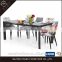 Large square glass top dining table extendable