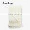 Factory Customized Rough-look Off-white Single Side Jacquard Blanket Acrylic Home Crochet Blanket