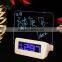 Promotional White led alarm clock for decoration fluoresent pen led clock