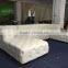 Retro Button Tufted White Genuine Leather Sofa/ U-Shaped Classic Chesterfield Couch Sofa/ American Hot-Sale Living Room Sofa