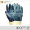 knit wrist blue sandy nitrile coated gloves