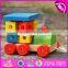 New design toddlers building blocks wooden pull train toy W05C072