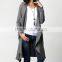 Bulk Wholesale Ladies Women Fashion Long Sleeve Charcoal Drape Cardigan Sweatshirts