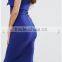 Guangzhou Clothing OEM blue semi formal Midi Bodycon Zip Front Dresses