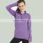 KNIT Half Zip Womens purple Long Sleeve Running Top Athletic Blouse Sports Shirt