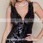Matte Sequin Fabric Velvet V Wire Bodycon Dress Girl Party Wear Western Dress HSD5244