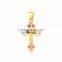 Three Tone plated Cross pendant