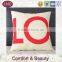 natural linen color customize linen cotton cushion cover with "love"letter