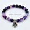 Crystal Clear Agate Bead Bracelet with Fatima Hand accessories Bead Bracelet
