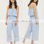 Anly female casual sleepwear spaghetti loose fit hollow-out womens rompers wide leg jumpsuits