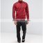 Red tracksuit sets for mens 100% polyester high collar sport tracksuit