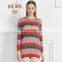 2015 New Design Long Style Striped Pattern Cashmere Sweater Knitwear