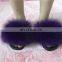 Fashionable Soft And Comfy Fluffy Women Ladies Real Fox Fur Slippers/sandals