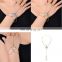 Water Drops Crystal Rhinestone Toe Ring Anklets Bracelet Leg Chain Body Set Jewelry