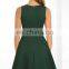 2017 dark green new model women midi dress design