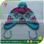 Pom pom earflaps knit hat children winter warm beanie hat