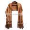 hot sale woolen thick pashmina scarf shawl autumn winter women plain color cashmere scarf fashion lady long tassle fur shawl