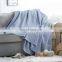 Premium Blue Washable Thick Breathable Cotton Sand Wash Waffle Blanket