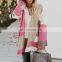 Wholesale Women's plus oversize multi color combo knitted casual causal wear longline cardigan sweater