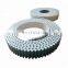 white PU toothed timing belt with green cloth
