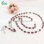 Dark brown oval wooden bead Jesus rosary