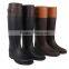 Stitching upper woman low heel boots high rain boots with side buckle