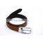 Men beautiful brown color belts silver pin buckle genuine leather belt hot sell for mens