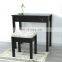 Black Vanity Table Set Makeup Jewelry Mirrored Dressing Table Stool Set