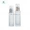 High quality clear 50ml cosmetic perfume frosted glass lotion pump bottle straight circle shape