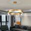 2022 stainless steel acrylic gold 18 inches led 3 ring led light chandeliers hanging pendant light for living room office