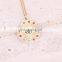 2022 New Women's Geometric Metal Cross Necklace Stainless Steel Eyes Necklace Drop Oil Color Zirconium Jewelry N904