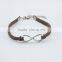 Fashion Adjustable Nylon Rope Stainless Steel Infinity Bracelet for Women 8 styles bracelets