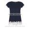 Women's shirt new ladies t shirt design with high quality fashion lace t shirt TS067